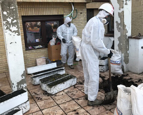 Retirada de uralita jardineras de fibrocemento